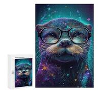 Colorful Otter with Glasses-1 Puzzle 1000 Pièces Educa Jouet en Bois Cadeau Unique Décoration Intérieure Jeu Éducatif Challenge Toy Adultes Et Enfants À Partir De 14 Ans 300 PCS