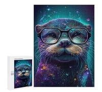 Colorful Otter with Glasses-1 Puzzle 1000 Pièces Educa Jouet en Bois Cadeau Unique Décoration Intérieure Jeu Éducatif Challenge Toy Adultes Et Enfants À Partir De 14 Ans 500 PCS