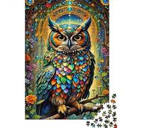 Colorful Owl Art Adult Puzzle for Home Abstract Textured Face Educational Game Decompression & Wall Decor 52x38cm 1000pcs