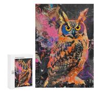 Colorful Owl Graffiti Art Print Puzzle 1000 Pièces Educa Jouet en Bois Cadeau Unique Décoration Intérieure Jeu Éducatif Challenge Toy Adultes Et Enfants À Partir De 14 Ans 300 PCS