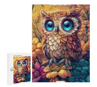 Colorful Owl with Blue Eyes Puzzle 1000 Pièces Educa Jouet en Bois Cadeau Unique Décoration Intérieure Jeu Éducatif Challenge Toy Adultes Et Enfants À Partir De 14 Ans 500 PCS