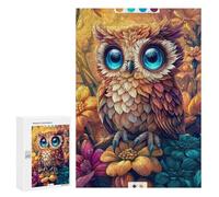 Colorful Owl with Blue Eyes Puzzle 1000 Pièces Educa Jouet en Bois Cadeau Unique Décoration Intérieure Jeu Éducatif Challenge Toy Adultes Et Enfants À Partir De 14 Ans 300 PCS