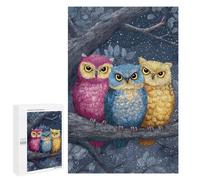 Colorful Owls Night Tree Branch Puzzle 1000 Pièces Educa Jouet en Bois Cadeau Unique Décoration Intérieure Jeu Éducatif Challenge Toy Adultes Et Enfants À Partir De 14 Ans 1000 PCS