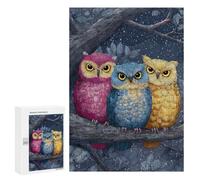 Colorful Owls Night Tree Branch Puzzle 300 Pièces Educa Jouet en Bois Cadeau Unique Décoration Intérieure Jeu Éducatif Challenge Toy Adultes Et Enfants À Partir De 14 Ans 300 PCS