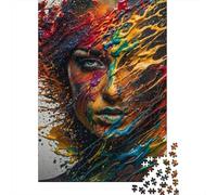 Colorful Paint Splash Puzzle for Adults Educational Jewel Encrusted Owl 1000 Pieces Suitable for Decompression 38x26cm 1000pcs