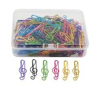 Colorful Paperclips Set, Music Note Clips, 1.57 Inches Treble Clef with Fun Design, Metal Desk Accessory with Sturdy Build, Office Gadget with Compact Style, Bookmark Clips for Home and Study