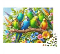 Colorful Parakeets Garden 1000 pièces Volée de perroquets vibrante Puzzle Adulte Carton épais Relaxation Difficile Belle idée Cadeau