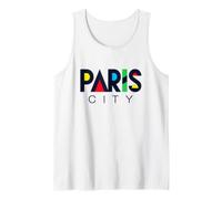 Colorful Paris City Modern Geometric Typography Débardeur