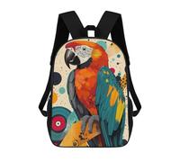 Colorful Parrot Abstract Art Print Tropical Home Décor, Bird Lover Gift, Vibrant Wall Art Macaw ... Sac À Dos Scolaire Pour Adolescents, Imprimé En 3D, Ajustable, À Poches Tendance, Pour Enfants, Ga