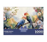 Colorful Parrot Couple in Love 1000 Pièces Carton Premium Coffret De Puzzles Kitten Anti-Stress Défi Unique Puzzles pour Adultes Et Enfants 38x26cm/1000pcs