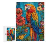 Colorful Parrot Stained Glass Artwork Puzzle 1000 Pièces Educa Jouet en Bois Cadeau Unique Décoration Intérieure Jeu Éducatif Challenge Toy Adultes Et Enfants À Partir De 14 Ans 500 PCS