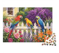 Colorful Parrots 1000 Pièces Jigsaw Puzzle Recycled Garden Birds Senior Puzzles Party Game Props Developing Children‘s Intelligence Educational Fun 38x26cm/1000pcs