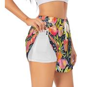 Colorful Peach Short de sport d'été pour femme Loisirs quotidiens Jogging cyclisme exercice en plein air, blanc, L Grande longueur