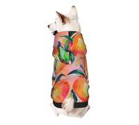 Colorful_Peach Sweat à capuche imprimé chiot doux, confortable et respirant pour animaux de compagnie, vêtements pour animaux de compagnie mignons pour chien, chat, petits animaux de compagnie, L