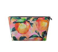 Colorful_Peach Trousse de toilette de voyage avec fermeture éclair dorée pour femme et maman, Argenté., One Size, Trousse de toilette