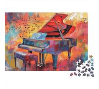 Colorful Piano Art Colourful Colorful Grand Piano 1000 Pcs Jigsaws for Adults The Impossible Challenge Fun Present 52x38cm/1000pcs