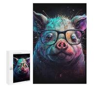 Colorful Pig with Glasses Art Print -1 Puzzle 1000 Pièces Educa Jouet en Bois Cadeau Unique Décoration Intérieure Jeu Éducatif Challenge Toy Adultes Et Enfants À Partir De 14 Ans 1000 PCS