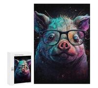 Colorful Pig with Glasses Art Print -1 Puzzle 1000 Pièces Educa Jouet en Bois Cadeau Unique Décoration Intérieure Jeu Éducatif Challenge Toy Adultes Et Enfants À Partir De 14 Ans 300 PCS