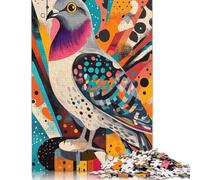 Colorful Pigeon Art Pigeon - Urban Elegance in Color Puzzles 1000 Pieces Cadeau Unique Jeu Éducatif Défi Jouet À De Qualité Supérieure Peinture Art pour Adultes Et Enfants 1000pcs (75x50cm)