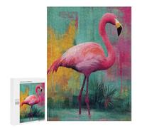 Colorful Pink Flamingo Art Print Puzzle 1000 Pièces Educa Jouet en Bois Cadeau Unique Décoration Intérieure Jeu Éducatif Challenge Toy Adultes Et Enfants À Partir De 14 Ans 500 PCS