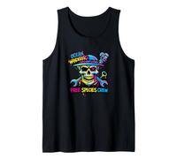 Colorful Pirate Crew Skull Graffiti Ocean Wanderers Skull Débardeur
