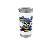 Colorful Pirate Crew Skull Graffiti Ocean Wanderers Skull Gobelet isotherme en acier inoxydable double paroi