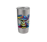 Colorful Pirate Crew Skull Graffiti Ocean Wanderers Skull Gobelet isotherme en acier inoxydable double paroi