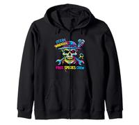 Colorful Pirate Crew Skull Graffiti Ocean Wanderers Skull Sweat à Capuche