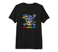 Colorful Pirate Crew Skull Graffiti Ocean Wanderers Skull T-Shirt Haut de Gamme