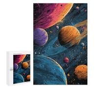 Colorful Planets in Space Puzzle 1000 Pièces Educa Jouet en Bois Cadeau Unique Décoration Intérieure Jeu Éducatif Challenge Toy Adultes Et Enfants À Partir De 14 Ans 1000 PCS
