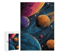Colorful Planets in Space Puzzle 300 Pièces Educa Jouet en Bois Cadeau Unique Décoration Intérieure Jeu Éducatif Challenge Toy Adultes Et Enfants À Partir De 14 Ans 300 PCS