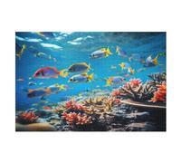 Colorful Poisson Puzzle EnfFourmis 1000pcs, Puzzles en Bois- Kit Bricolage Relax Jeux pour Adolescents Et Adultes Cadeaux （75×50cm）