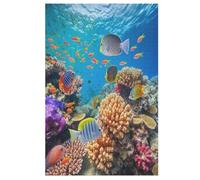 Colorful Poisson Puzzles Adultes 1000 Pièces Puzzle en Bois, Jouet De Puzzle De Défi De Cerveau pour des Enfants, Puzzles D’Intelligence （78×53cm）