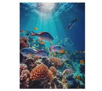 Colorful Poisson Puzzles De 500 Pièces, Puzzle pour Adultes en Bois, Jeu D'adresse Toute La Famille, 55×41cm