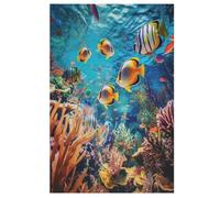 Colorful Poisson Puzzles en Bois 1000 Pièces pour Adultes, Matériaux Recyclables De Qualité Supérieure Et Puzzle d'impression Haute Définition, Jeu en Famille,Cadeaux Amis. （78×53cm）