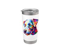 Colorful Pop Art Bedlington Terrier Rothbury Terrier Gobelet isotherme en acier inoxydable double paroi