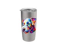 Colorful Pop Art Bedlington Terrier Rothbury Terrier Gobelet isotherme en acier inoxydable double paroi