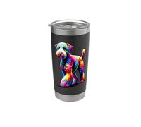Colorful Pop Art Bedlington Terrier Rothbury Terrier Gobelet isotherme en acier inoxydable double paroi