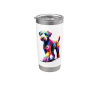 Colorful Pop Art Bedlington Terrier Rothbury Terrier Gobelet isotherme en acier inoxydable double paroi