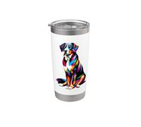 Colorful Pop Art Entlebucher Mountain Dog Gobelet isotherme en acier inoxydable double paroi