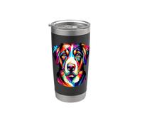 Colorful Pop Art Entlebucher Mountain Dog Gobelet isotherme en acier inoxydable double paroi