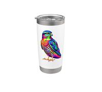 Colorful Pop Art Épervier d'Europe Gobelet isotherme en acier inoxydable double paroi