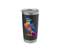 Colorful Pop Art Épervier d'Europe Gobelet isotherme en acier inoxydable double paroi