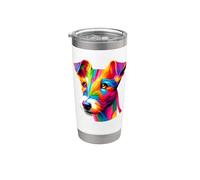 Colorful Pop Art Fox Terrier Smooth Fox Terriers Gobelet isotherme en acier inoxydable double paroi