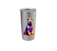 Colorful Pop Art Kerry Blue Terrier Terriers Gobelet isotherme en acier inoxydable double paroi