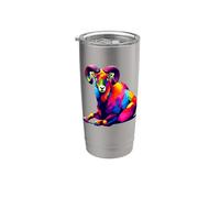 Colorful Pop Art Mouflon Wild Sheep Mouflons Gobelet isotherme en acier inoxydable double paroi