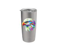 Colorful Pop Art Pygargue à Tête Blanche Aigles Gobelet isotherme en acier inoxydable double paroi