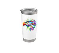 Colorful Pop Art Pygargue à Tête Blanche Aigles Gobelet isotherme en acier inoxydable double paroi