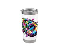 Colorful Pop Art Rafter De Rafting En Eaux Vives De River Gobelet isotherme en acier inoxydable double paroi