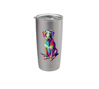 Colorful Pop Art Scottish Deerhound Gobelet isotherme en acier inoxydable double paroi